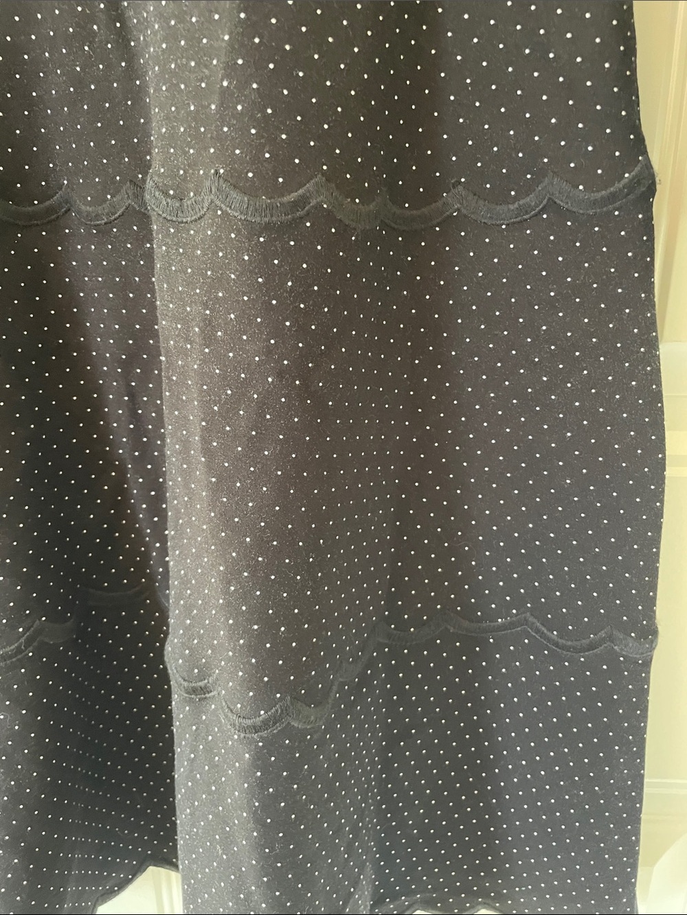 kate spade Black Polka Dot Scallop-Neck Long Sleeve Dress - Picture 3 of 5